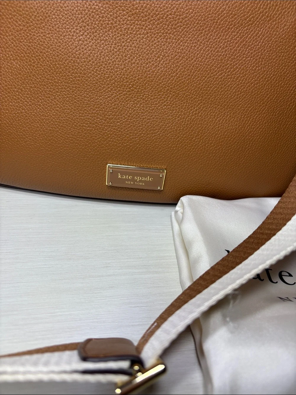 Kate Spade Liv Large Hobo Bag Pebbled Leather Cavern Clay Crossbody KL677 NWT